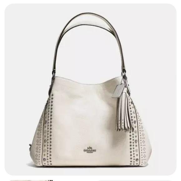 🤍🦄Coach Bandana Rivets Edie31 Shoulder Bag Chalk White F55544 MSRP $450.00 - Picture 15 of 16